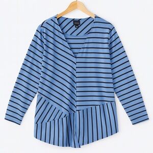 Old Navy Blue and Black Striped Long Sleeve Top